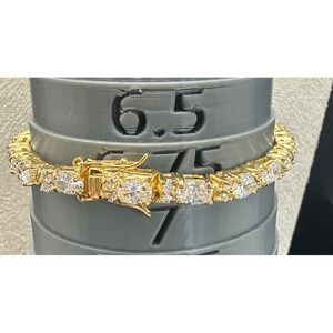 Gold Tone 3 Piece Jewelry Set Chain Lock Necklace, Earrings, 18KGE Bracelet NOS